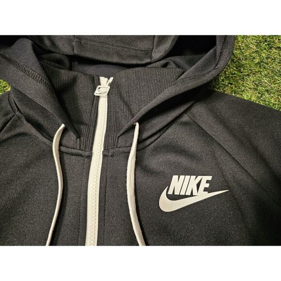 Nike Hoodie Womens Large Black Tracksuit Jacket Full Zip Sportswear Hooded - Picture 3 of 7